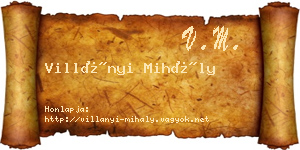Villányi Mihály névjegykártya