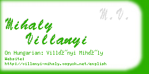 mihaly villanyi business card